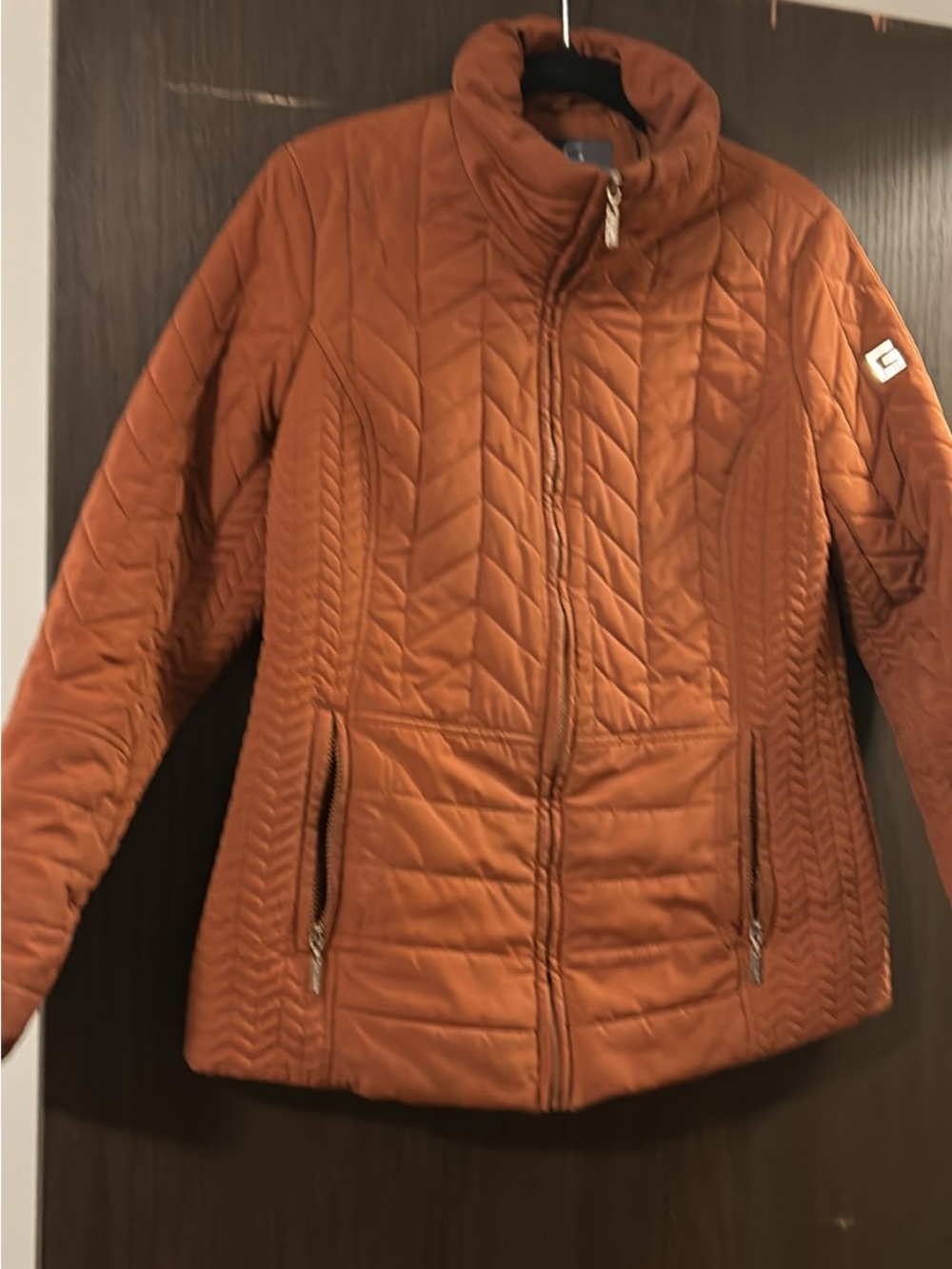 Gallery Quilted Bomber Jacket in Rust Orange